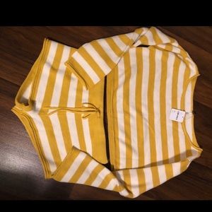 Free people yellow striped beach set XS NWT!